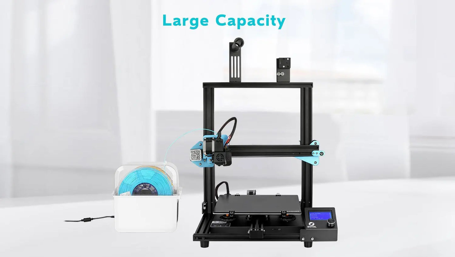 Sovol 2 Rolls Filament Dehydrator Spool Holder Filaments Dry Box for 1.75mm, 2.85mm ABS PLA PETG TPU FDM Material 3D Printer