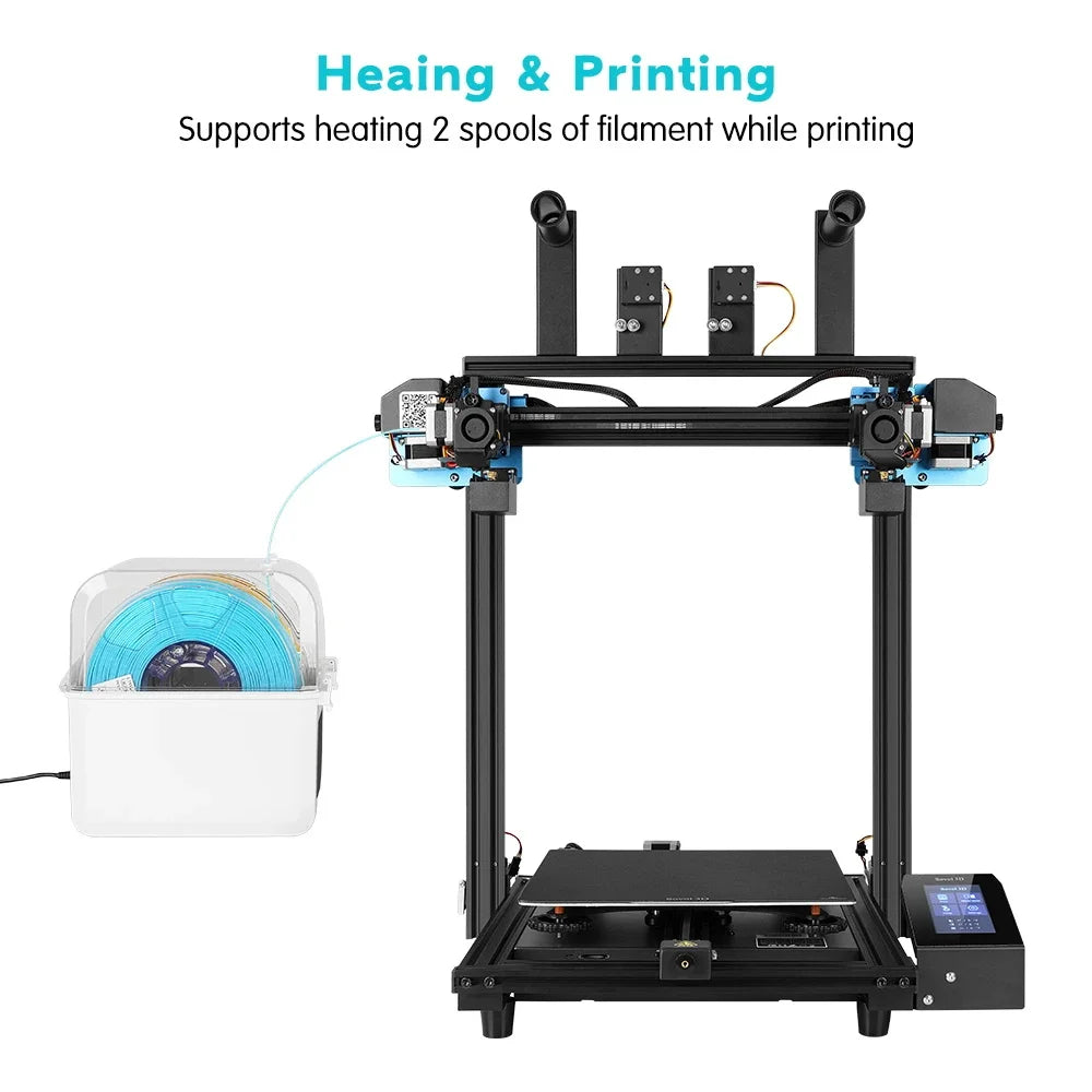 Sovol 2 Rolls Filament Dehydrator Spool Holder Filaments Dry Box for 1.75mm, 2.85mm ABS PLA PETG TPU FDM Material 3D Printer