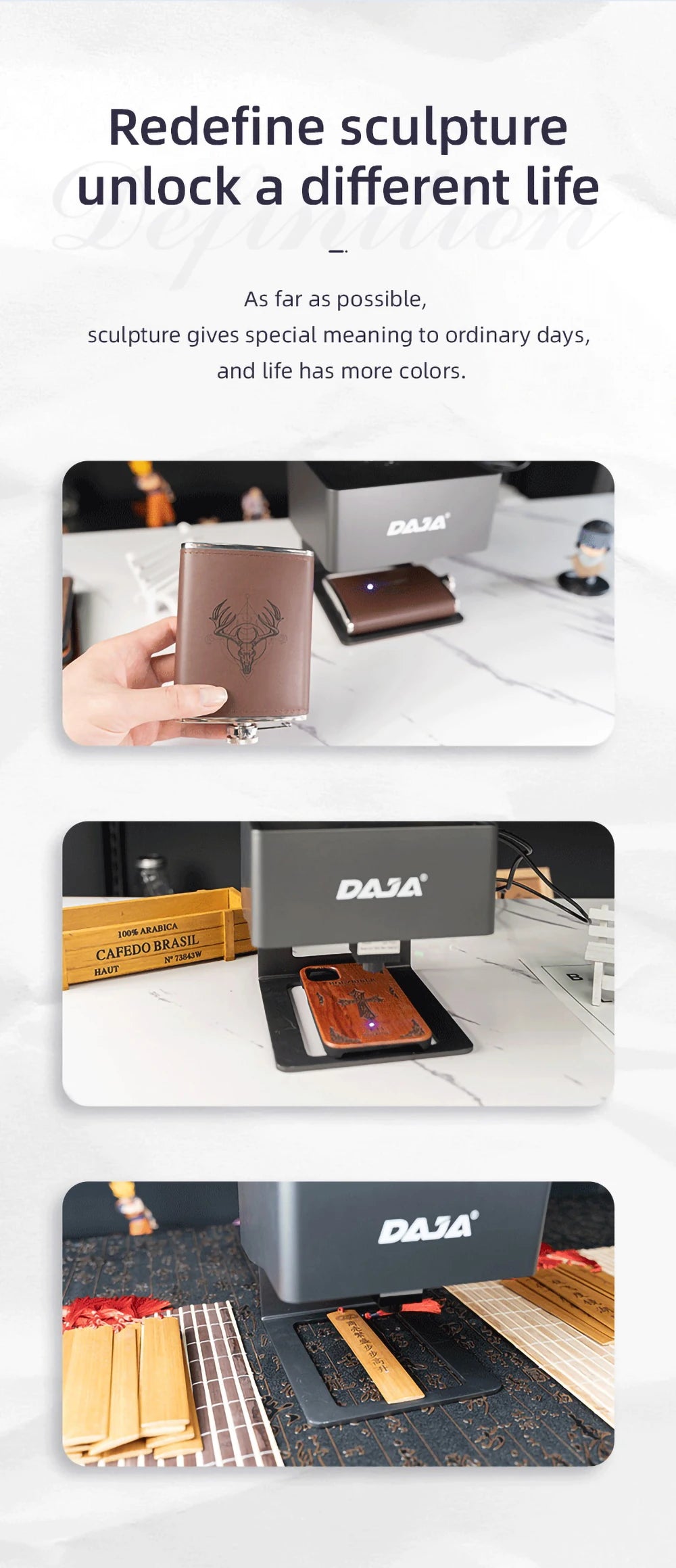 DAJA Laser Engraver CNC DIY DJ6 Laser Engraving Machine 3000mw Fast Mini Logo Mark Printer Cutter Woodworking Wood Plastic