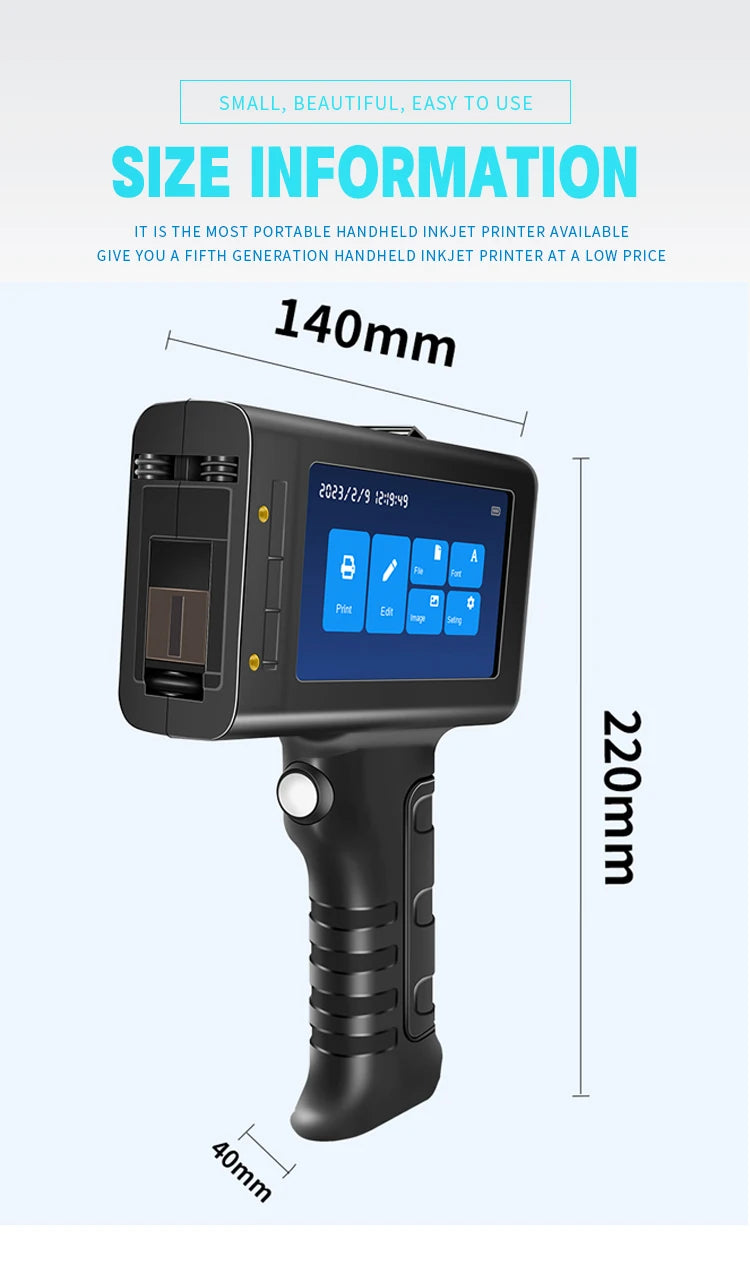 Willita 12.7mm Handheld Inkjet Printer Gun Portable For Metal Expiry Date Barcode QR Code Batch Numbers Best Value Logo Printing