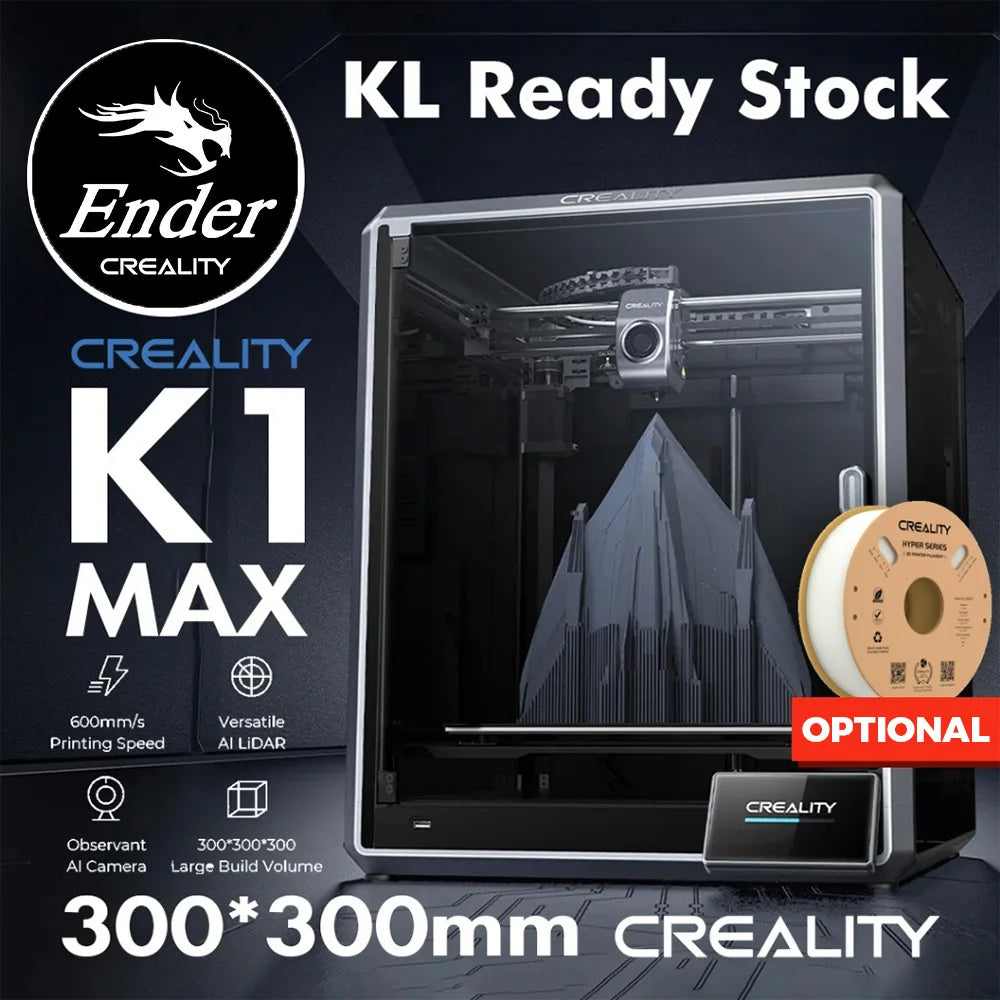 CREALITY NEW K1 /K1 MAX Speedy 3D Printer Print Speed 600mm/s Print Volume 220*220*250mm / 300*300*300mm