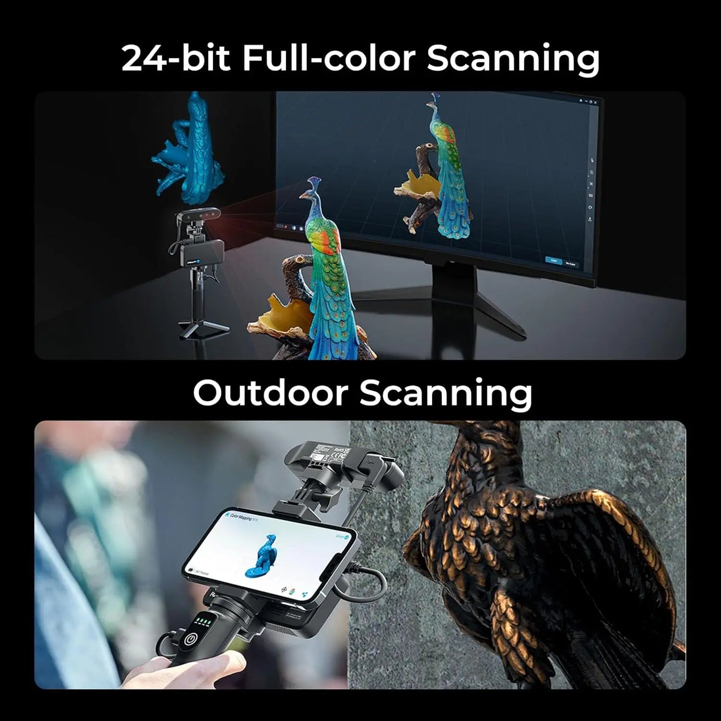 Creality 3D CR-Scan Ferret Pro 3D Scanner Handheld Anti-shake Tracking WiFi6 24-bit full-color Wireless Scanning 0.1mm Accuracy