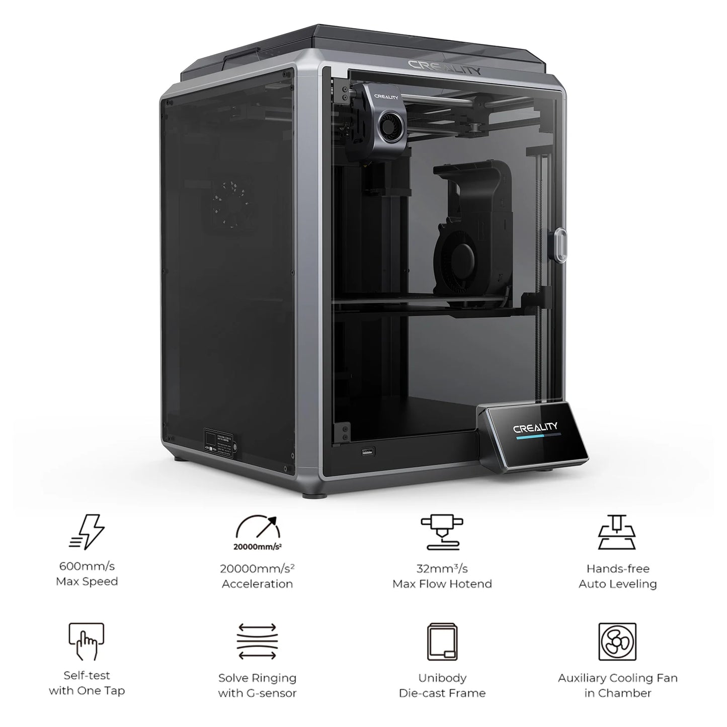 Creality K1/ K1 Max 3D Printers 600mm/s High Speed with 4.3'' Color Touchscreen Dual-gear Direct Extruder Printing  3D Printers