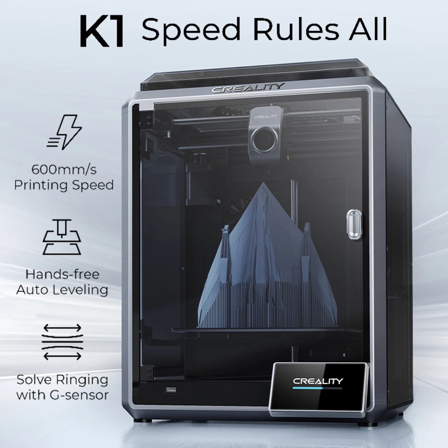 Creality K1/ K1 Max 3D Printers 600mm/s High Speed with 4.3'' Color Touchscreen Dual-gear Direct Extruder Printing  3D Printers