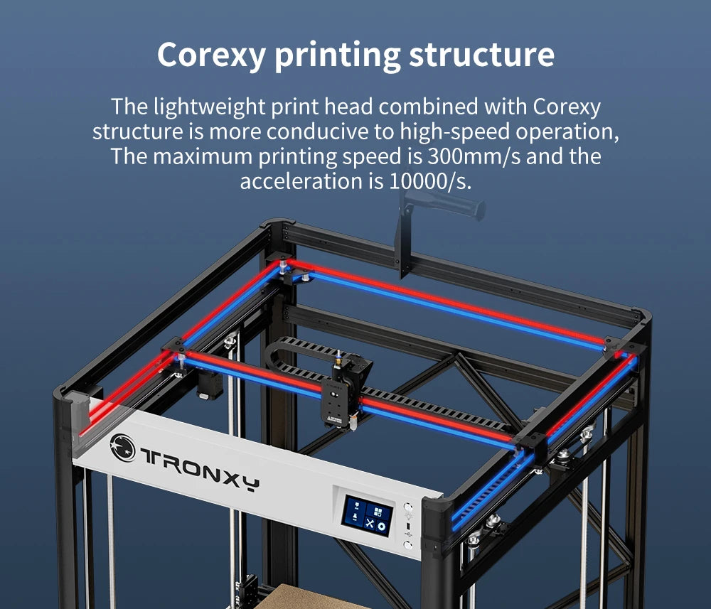 Tronxy VEHO 600 PRO V2 FDM 3D Printer Dual-axis guide Rail direct drive 3d Printer klipper firmware 600*600*600mm With Encloser